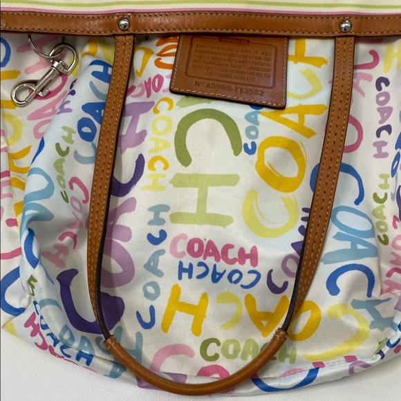 Coach Multi-colored Striped Tote. Pastels. A0969-F13552. - Picture 13 of 13